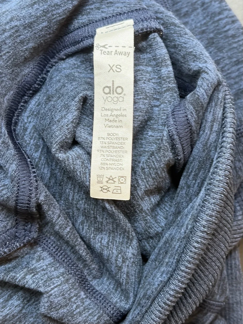 Alo Yoga High-Waisted AloSoft Lounge Leggings Heathered Navy Size XS Pilatescore